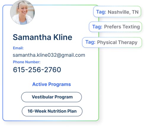 Sample electronic patient management record showing real-time data synchronization with mid-sized practice EHR systems.